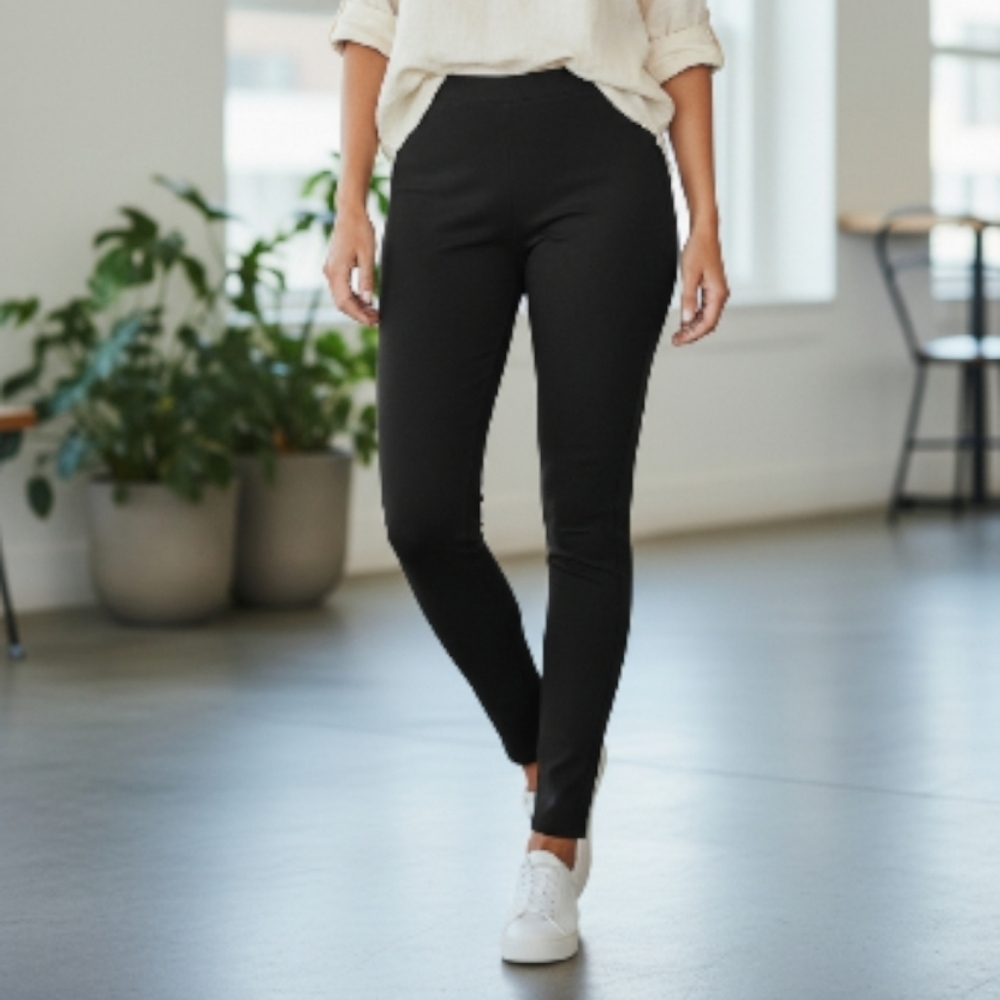 EUC misook Sz. S/P‎ Black Knit Stretch Pants.